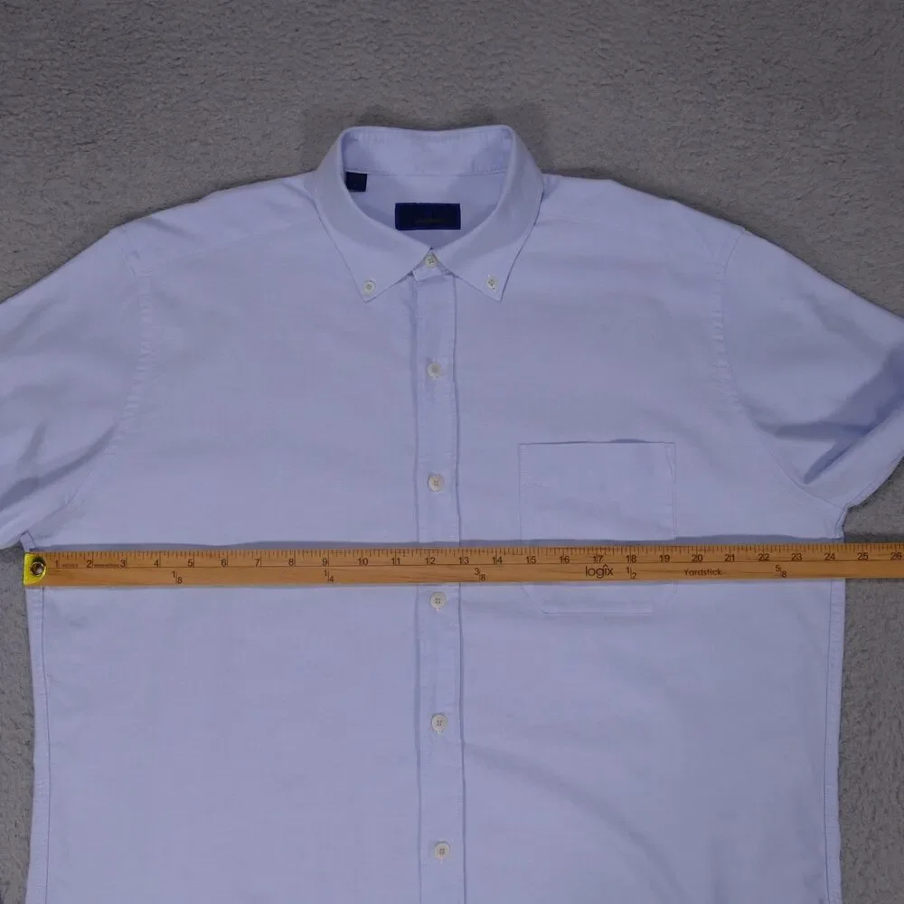 David Donahue Shirt Mens Large Blue Oxford Button Down Long Sleeve